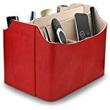 Range Télécommande en Cuir Londo et Rangement Multifonctions avec Emplacement pour Tablette (Rouge)