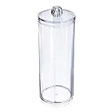 Daorier Acrylique Boite à Coton Tiges Holder Box Boîte de Rangement Boîte de Rangement Maquillage Cosmétique pour Tous Vos Cosmétiques Style Artistique Transparent