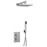 ENKI Mitigeur thermostatique encastrable set de douche mural carre chrome