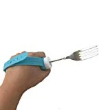 MEYLEE Ustensiles Fourche avec sangle à main pour le mal de main Patient, en acier inoxydable rotatif Poignées d'auto-assistance Fourchette pour personnes âgées