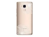 Novago Compatible Huawei Honor 5C Coque Gel TPU Souple Transparente et Résistante Anti Choc avec Impression Gravée (Fleurs Blanches)