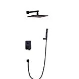 Robinet de douche encastré avec douchette, Noir