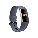 Fitbit - Charge 3 - Bracelet d'activité Forme et Sport : Jusqu'à 7 Jours d'autonomie et Étanche - Aluminium Or Rose / Bleu Ardoise