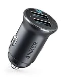 Anker Chargeur Voiture Allume-Cigare USB PowerDrive 2 en Alliage métallique avec 2 Ports USB 24W 4.8A et LED pour iPhone XR/Xs/Max/X/8/7/iPad Pro/Air 2/Mini, Galaxy,HTC etc.