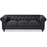 Canapé Chesterfield Noir 3 places