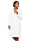 Iris & Lilly Peignoir Haut de Gamme en Velours Éponge à Capuche Femme, Blanc (White), X-Large