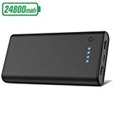 HETP Batterie Externe 24800mAh Haute Capacité Power Bank [Garantie 24 Mois] Portable Chargeur 2 Ports USB Sortie Haute Vitesse Batterie de Secours Compatible Tous Smartphones Tablettes USB Via Device
