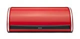 Brabantia 484001 Boîte à Pain avec Couvercle Acier Passion Red 26,7 x 45 x 17,3 cm