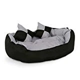 Dibea Lit,Coussin, Canapé Lavable avec Coussin Réversible pour chien, Gris et Noir,  65 x 50 x 20 cm