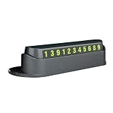 YSHTANJღ Plaque de stationnement temporaire Décoration intérieure Carte de stationnement Multifonction Voiture Arrêt temporaire Lumineux Numéro de stationnement Arôme Support téléphone - Noir