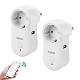 Prise Connectée Wifi Intelligent, Bawoo Prise Electrique Française Prise de Courant Programmateur avec USB Port Chargeur Compatible avec Amazon Alexa Google Home IFTTT (2pcs)