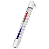 Xavax Thermomètre analogique (à suspendre au réfrigérateur, congélateur, réfrigérateur à vin, minibar, min. -40 degrés, max. +30 degrés, stylo) blanc