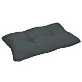 Beautissu Coussin Lounge pour Dossier - Idéal pour extérieur Jardin Balcon - Imperméable - XLuna - 50x40x12 cm - Gris Graphite