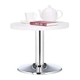 Relaxdays 10021919_49 Guéridon Rond, Petite Basse, Table Enfant métal déco coloré, Blanc, Bois Dense, 50 x 50 x 41 cm