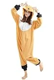 Pyjamas Kigurumi Adulte Animal Cosplay Unisexe Halloween Noël Hiver Déguisé Fête Outfit Nuit Vêtements Onesie, Orange Renard