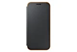 Samsung Coque Folio à Rabat pour Samsung Galaxy A3 2017 - Noir/Orange Fluo