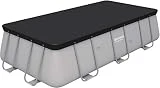 Bestway - Bâche de protection rectangulaire 4 saisons Flowclear, dimensions 404 x 201 cm en PVC Gris pour piscines hors sol Power Steel 404 x 201 x 100 cm et 412 x 201 x 122 cm