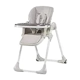 Kinderkraft YUMMY Chaise Haute Enfant Pliable, Réglable, Nettoyage facile, Gris