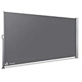 NOUVOT Paravent extérieur - 180x300 cm |Auvent rétractable 1m80x3m | Brise Vue rétractable pour Jardin, Balcon, terrasse | Store latéral Vertical Gris