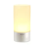AUKEY Lampe de Chevet LED avec Contrôle Tactile à 360°, Lampe de Table avec 3 Niveaux de Lumière Blanche Réglable et Changement de 256 Couleurs RGB