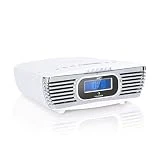 auna Dreamee Radio-réveil Dab+ avec Lecteur CD - Radio rétro, Radio numérique, Fonction Snooze, Dab+/FM, CD-R/RW/MP3, AUX, Dual-Alarm, Timer, Blanc