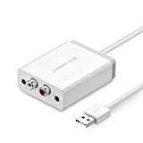 UGREEN Carte Son Externe USB Adaptateur Audio USB vers 3,5mm et 2 RCA Compatible avec Neewer Nw 700, Nw 800, PS4, Micro Casque Gamer, Enceinte, Microphone, Mac, Mac Mini, PC etc. Plug Play