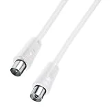 SBS  3 m câble d'antenne tV coaxial double blindage 75 ohm-blanc