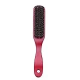 UEB Pinceaux Manche En Bois Brosse A Cheveux En Poils De Sanglier Coiffant Style Peigne A Barbe Travelable Et Pratique Rouge