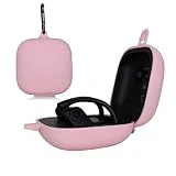 AKDSteel Coque de Protection intégrale en Silicone Souple avec Ouverture à clapet pour écouteurs Beats Powerbeats Pro Rose