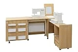 Comfort 3 | Table pour Machine à Coudre | (Walnut Aida Tobacco, XL (Air-Lift 15 to 20 kg))