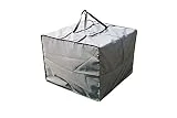 SORARA Sac de Transport Coussins du Mobilier d?Extérieur | 80 x 80 x 60 cm (L x L x H) | Gris | Semi-Résistant à l'eau Polyester & Revêtement PU | pour Jardin, Terrasse, Meubles | Qualité