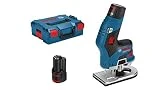 Bosch Professional Affleureuse Sans Fil GKF 12V-8 (2 batteries 3,0 Ah, 12 V, Ø de fraise: 8 mm, L-Boxx)