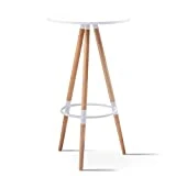 IDMarket - Table Haute de Bar Ronde scandinave Sara Blanche