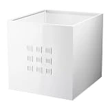 Lekman A4 Taille (33 x 37 x 33 cm) Boîte de rangement Blanc avec patins feutre sous (Parfait pour tout de journaux à vêtements)