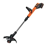 Black & Decker STC1820PC-QW Coupe-bordures sans fil - Vitesse de coupe variable Eco-Turbo - Tête orientable à 180° et fonction dresse-bordures, 18V, Orange, 28 cm