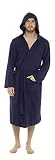 CityComfort Peignoir De Bain Homme, Linge De Bain, Robe De Chambre Homme, Peignoir De Nuit, Peignoir Homme Kimono Tissage Gaufré 100% Coton (M/L, Marine à Capuche)