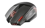 Trust Gaming GXT 130 Souris Gamer sans Fil, 800 - 2400 dpi, 9 Boutons, Led Lumineuse
