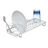 mDesign egouttoir Vaisselle ? Un égouttoir à Vaisselle Aluminium Pratique et Stable ? Accessoire Cuisine Indispensable pour Assiettes, Couverts, etc. ? argenté/Transparent