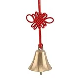 GOMYIE Rouge Chinois Feng Shui Cloche Bonne Chance Fortune Home Car Artisanat Noeud Chinois Suspendu Décoration Cadeau (Couleur De l'or 5,5 Cm)