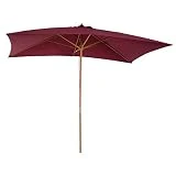 Outsunny Parasol Droit rectangulaire de Jardin 2L x 3l x 2,5H m Rouge Bordeaux