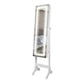 Ezigoo Armoire à Bijoux avec éclairage à écran Tactile LED - Armoire à Bijoux avec Miroir sur Toute la Longueur