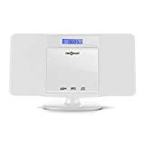 onceConcept V-13-BT - Chaîne stéréo, Chaîne compacte, Microchaîne, avec Bluetooth, Lecteur CD-MP3, Écran LCD, Port USB, Navigation par dossiers,AUX-in, Tuner Radio FM, Blanc