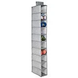 mDesign étagère Suspendue - Rangement Suspendu - Meuble Suspendu en Tissu - Polyvalent - 10 Compartiments - en polypropylène - Gris