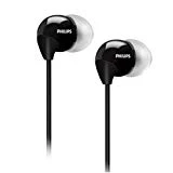 Philips SHE3590BK Écouteurs intra-auriculaires filaires avec 3 paires d'embouts ergonomiques, basses profondes, Noir