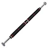 GHB Barre de Traction Porte Barre de Musculation 83-130cm en Acier Inoxydable- Noir Rouge