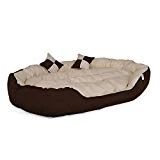 Dibea Lit,Coussin, Canapé Lavable avec Coussin Réversible pour chien, Marron et Beige, 110 x 80 x 23 cm