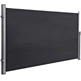 SONGMICS 200 x 350 cm (H x L) Store latéral pour Balcon, Terrasse, Brise-Vue Pare-Soleil Gris foncé GSA205G