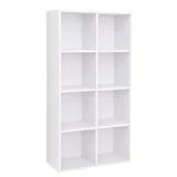 VASAGLE Bibliothèque à 8 casiers en Bois Étagère de Rangement Armoire Maison Bureau Couleur Blanche LBC24WT