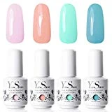 Vernis Gel Semi Permanent - Y&S UV LED Vernis à Ongles Gel Soak Off Manucure Kit 4 Couleurs x 8ml, Lot Macaron