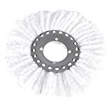Durable Forme ronde Tête de balai à franges Micro de rechange recharge universel pour 360 ° Rotation magique Mop Serpillère Balai serpillère Taille M blanc